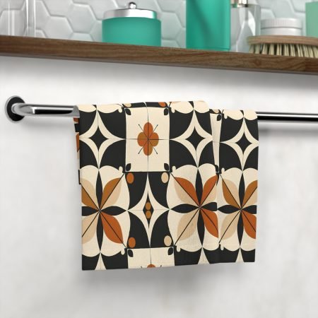 Bohemian Floral Face Towel, Decorative Hand Towel, Bathroom Decor, Vintage Style Towel, Gift for Home