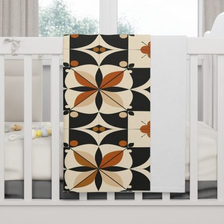 Stylish Soft Fleece Baby Blanket, Ideal for Nurseries, Baby Showers, Cozy Gift, Modern Decor, Floral Pattern