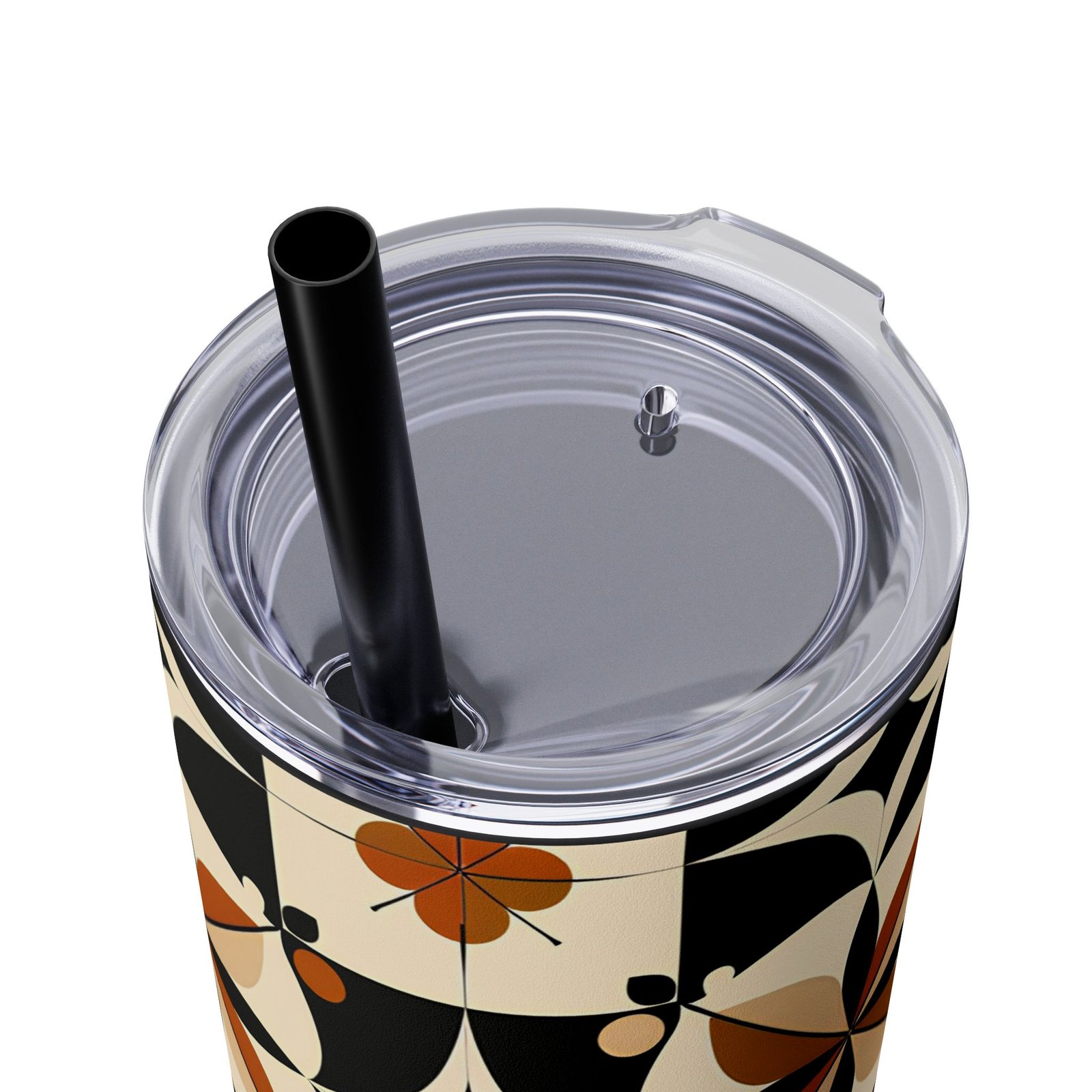 Boho Chic Skinny Tumbler with Straw, 20oz | Stylish Travel Mug, Insulated Drink Container, Perfect Gift for Autumn, Cozy Home Decor - Image 3