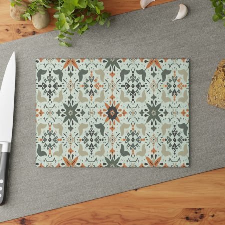Artistic Glass Cutting Board with Elegant Pattern