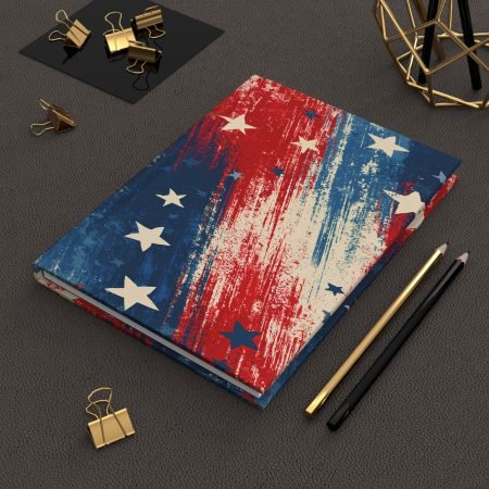 Patriotic Stars Hardcover Journal — Vintage American Flag Notebook