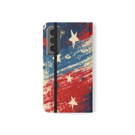 Patriotic Stars Flip Case – Vintage American Flag Phone Wallet
