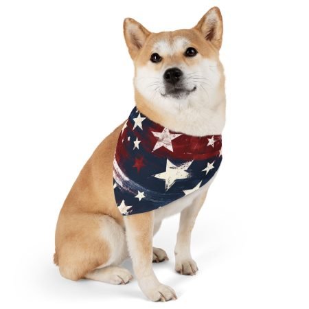 Patriotic Star Bandana Collar — American Flag Red White Blue Dog Accessory