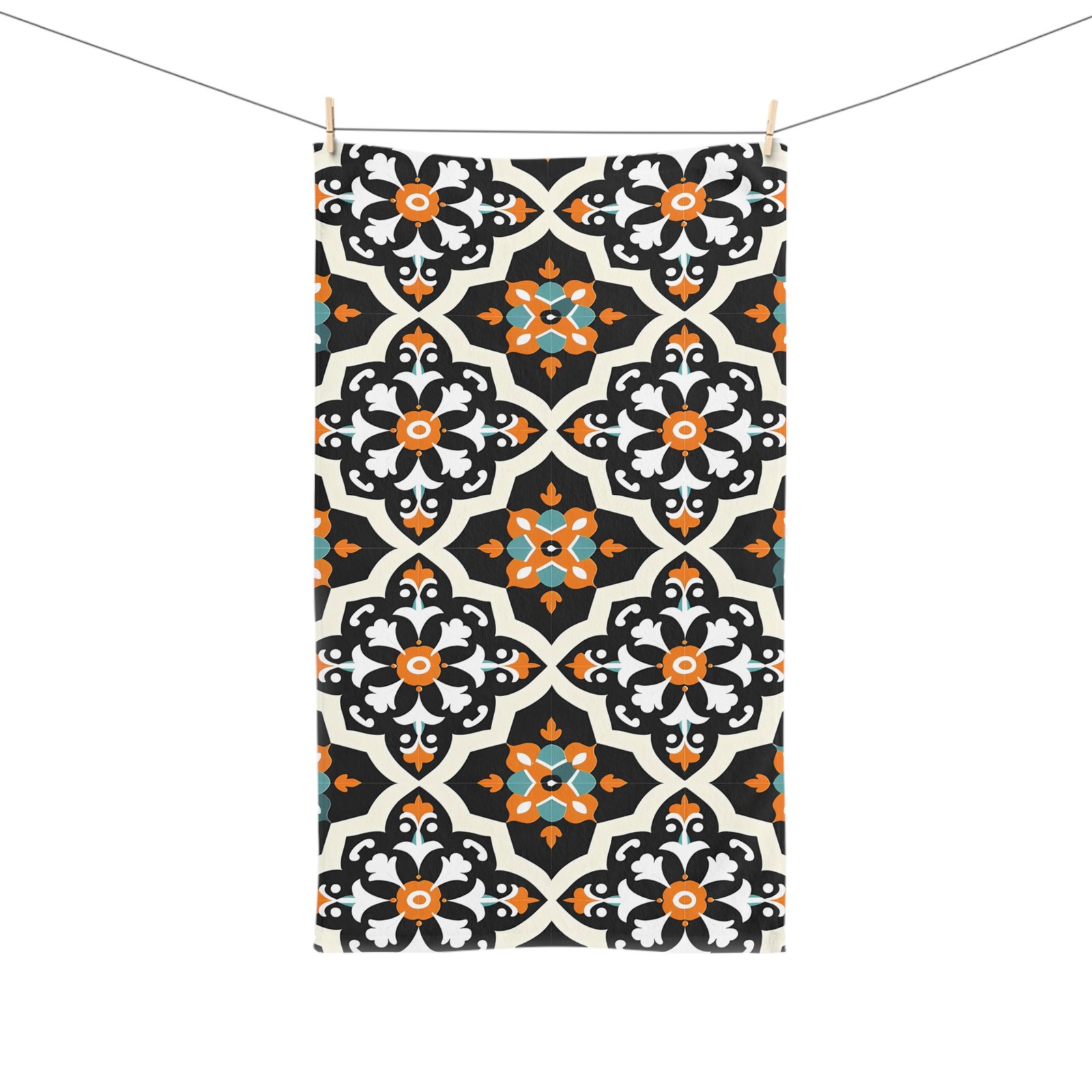 Bohemian Chic Hand Towel - Vibrant Floral Pattern for Home Decor - Image 3