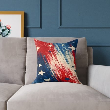 Patriotic Distressed Stars Square Pillow