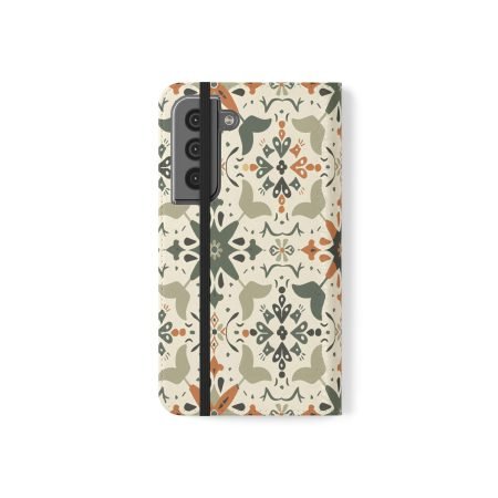 Stylish Flip Phone Case with Intricate Pattern