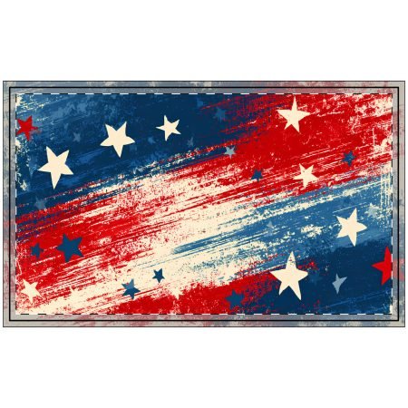 Patriotic Stars & Stripes Doormat — Red White Blue Entry Rug