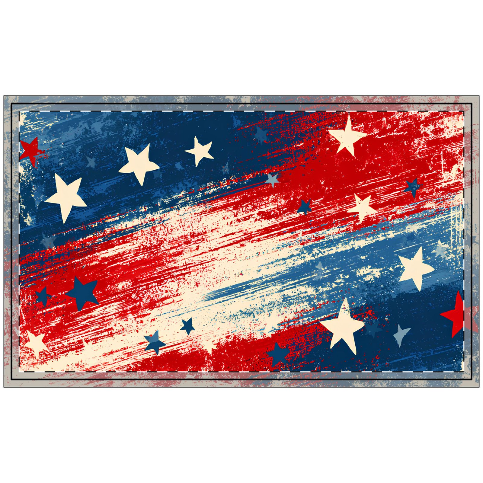 Patriotic Stars & Stripes Doormat — Red White Blue Entry Rug
