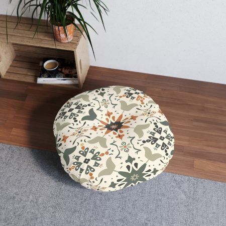 Bohemian Tufted Floor Pillow - Round Decorative Cushions for Relaxation and Home Decor