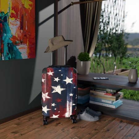 American Stars Carry-On Suitcase — Patriotic Red White Blue Travel Luggage