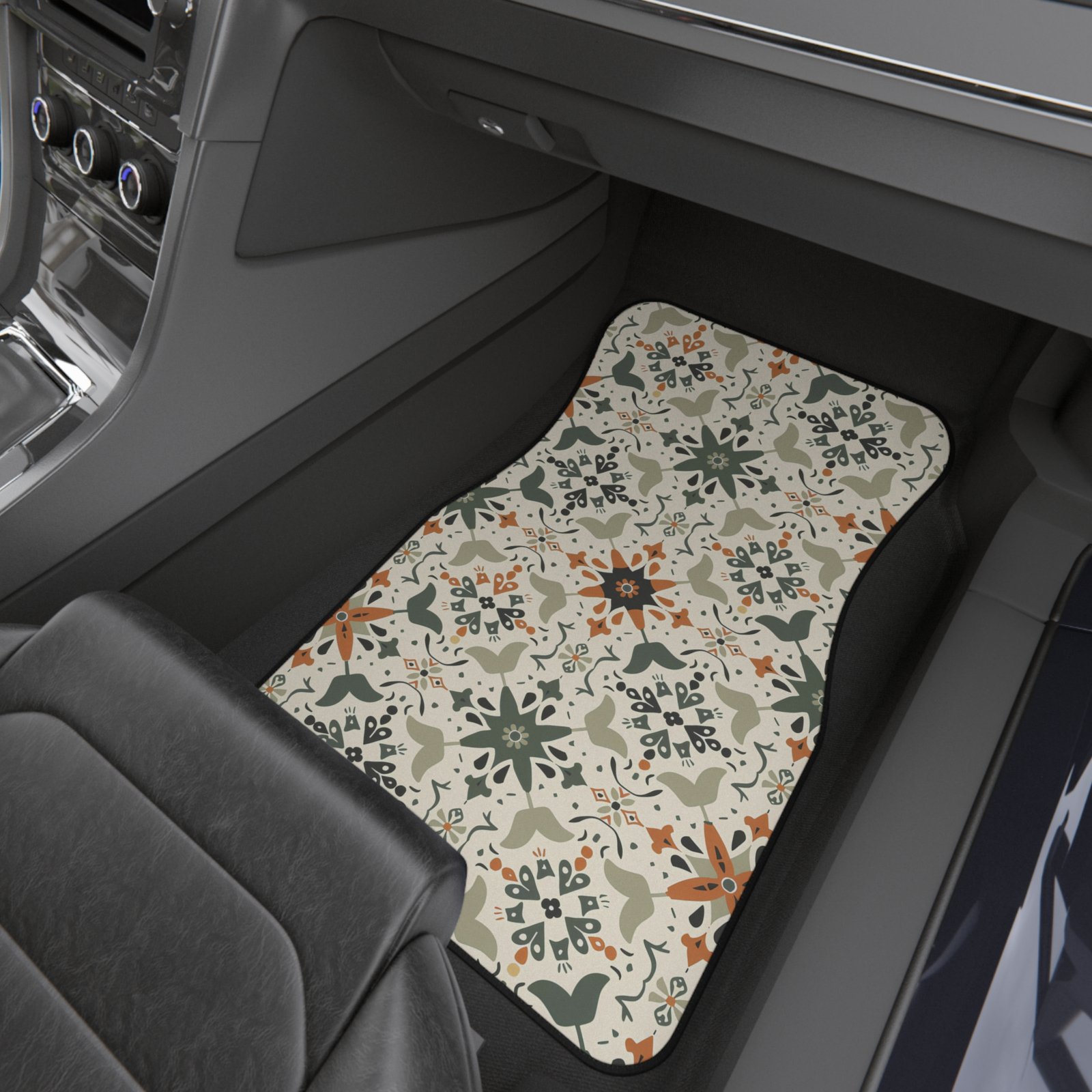 Stylish Floral Car Mats - Set of 4 - Perfect for Home and Travel - Image 2