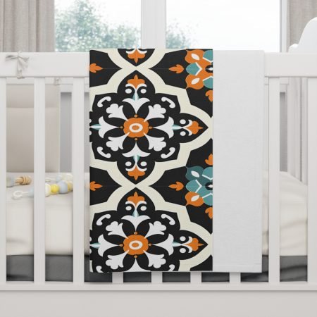 Elegant Soft Fleece Baby Blanket - Modern Floral Pattern