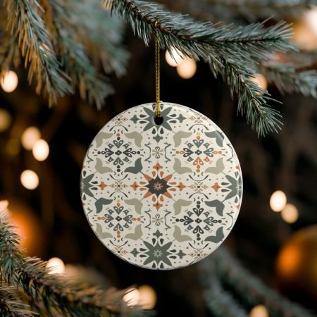 Nature-Inspired Ceramic Ornaments - Double-Sided Floral Décor