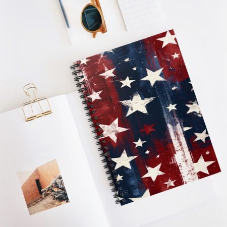 Patriotic Stars Spiral Notebook — Red White Blue Ruled Journal for Fourth of July & Everyday Notes