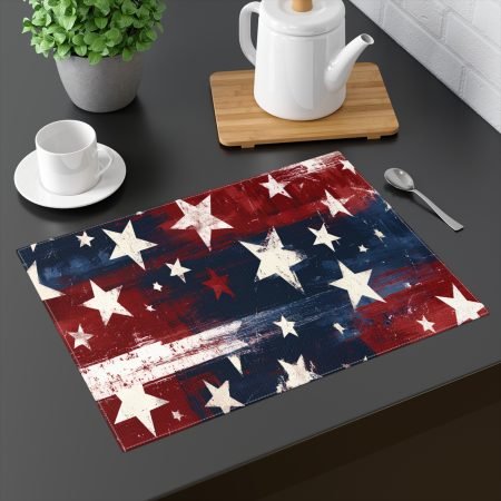 Patriotic Star Placemat — Rustic American Flag Table Decor for 4th of July & Memorial Day