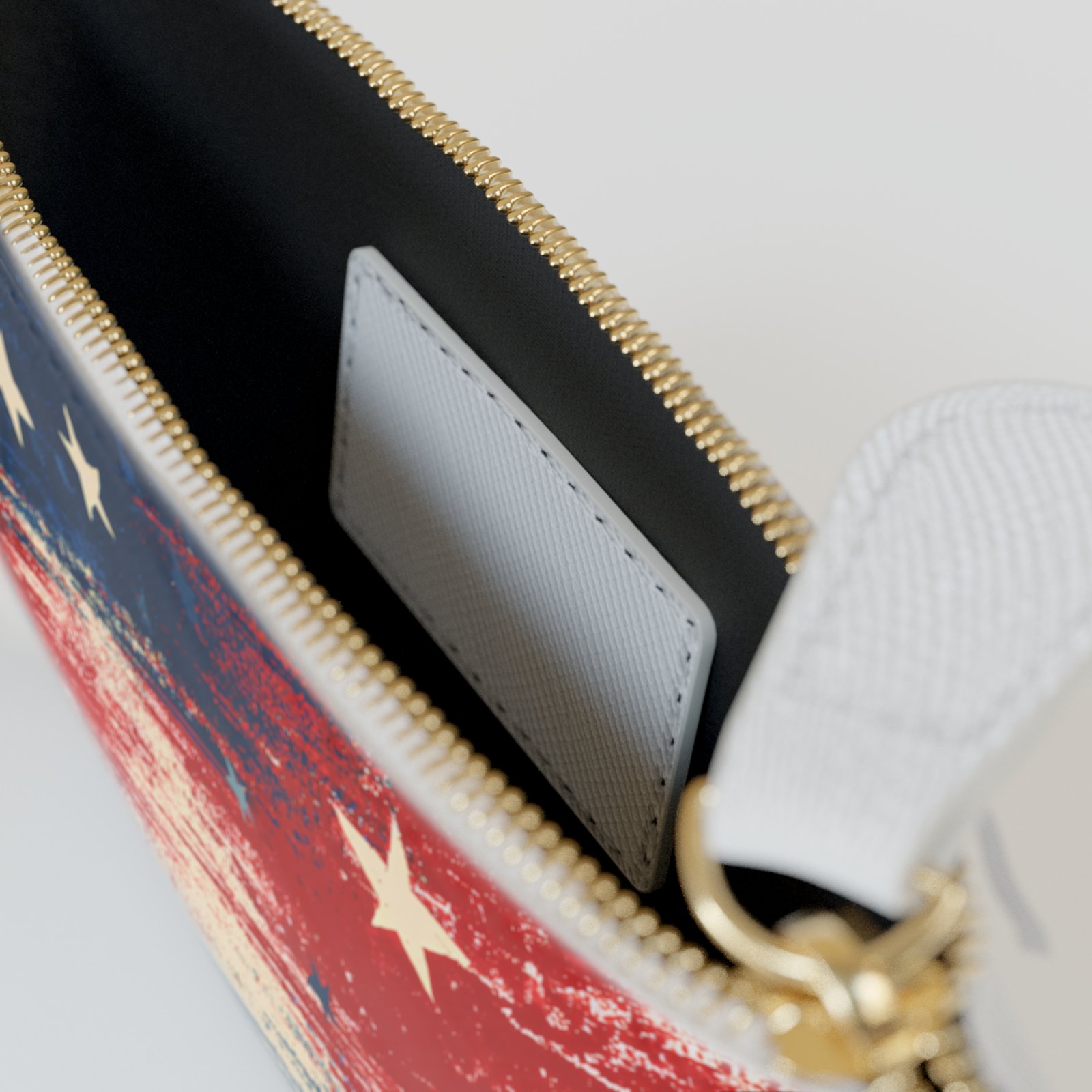 Patriotic Stars Mini Clutch — Vintage American Flag Zip Pouch for 4th of July - Image 3