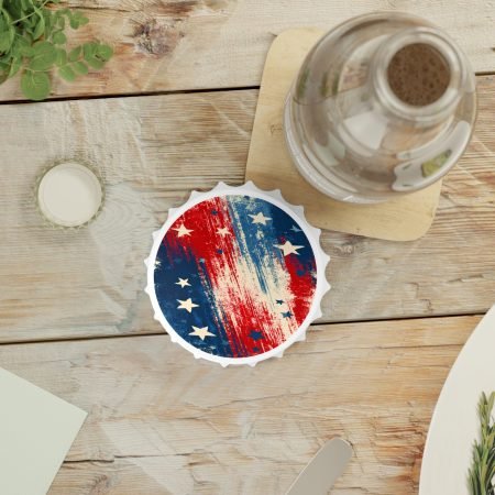 Bottle Opener — Distressed American Flag Design, Patriotic Beer Cap Opener