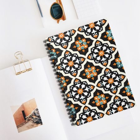 Vintage-Inspired Spiral Notebook with Colorful Design