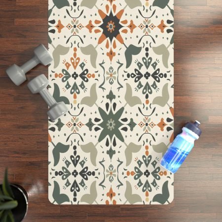 Patterned Rubber Yoga Mat for Mindful Practice
