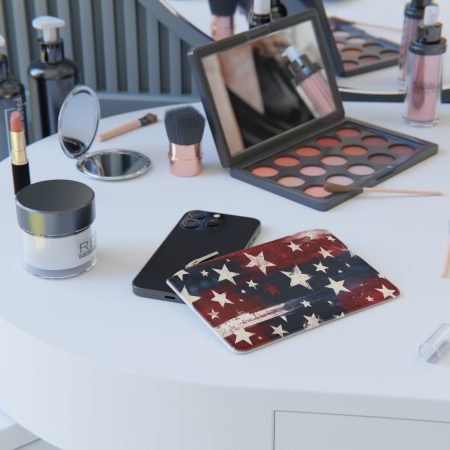 Patriotic Stars Mini Clutch Bag — Distressed American Flag Wristlet