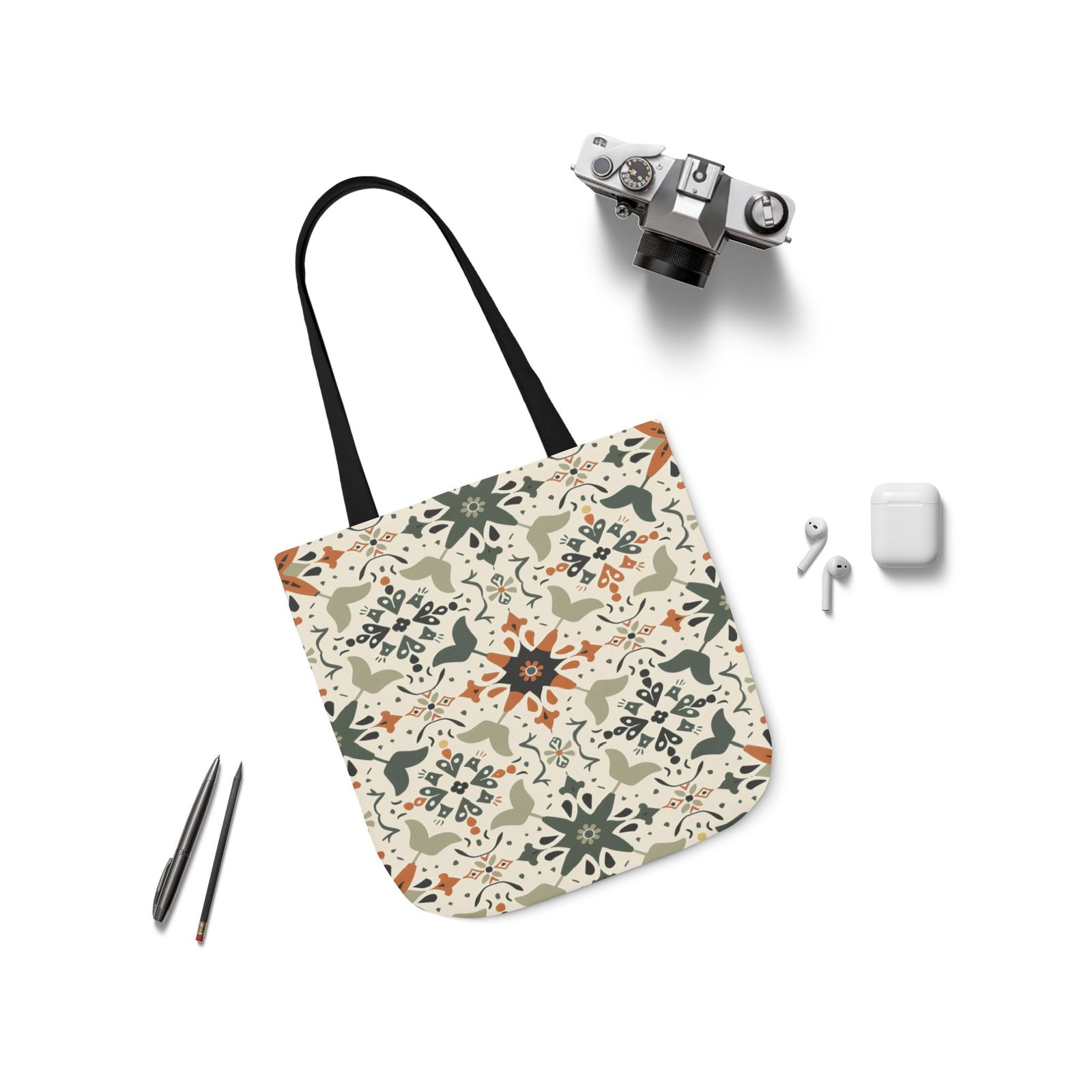 Boho Chic Canvas Tote Bag with 5-Color Straps - Stylish & Versatile Eco-Friendly Shopper - Image 4