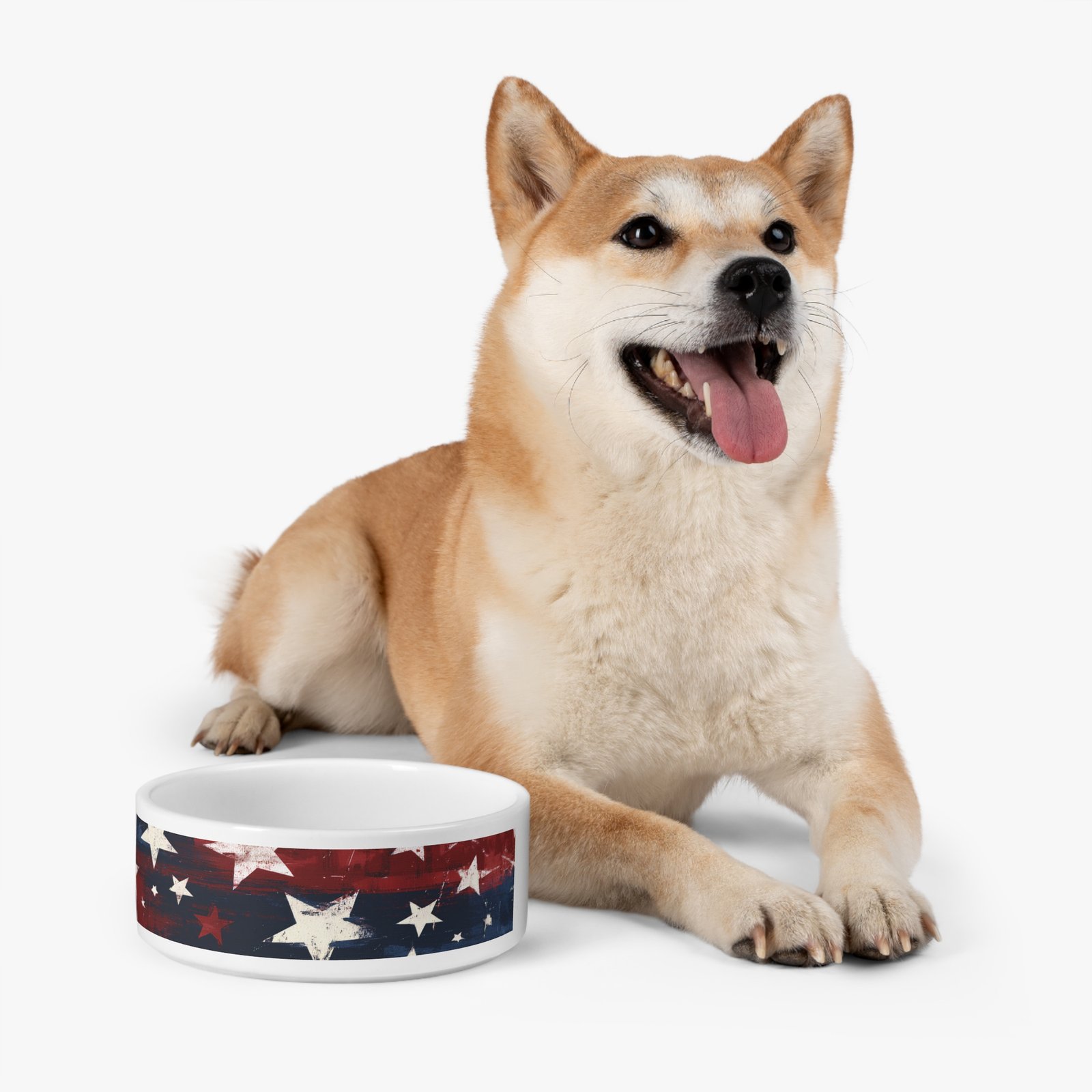 Patriotic Stars Pet Bowl — Red White & Blue Dog/Cat Bowl for 4th of July - Image 3