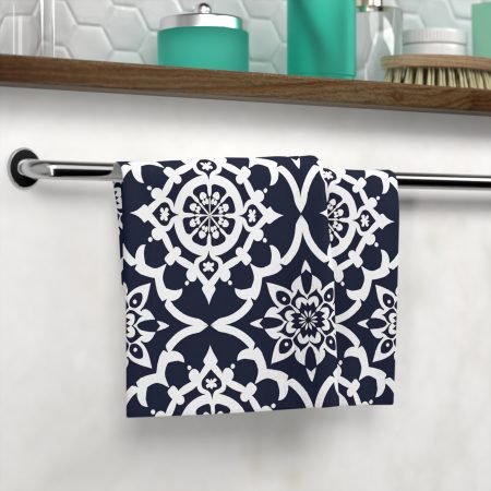 Navy Moroccan Tile Face Towel