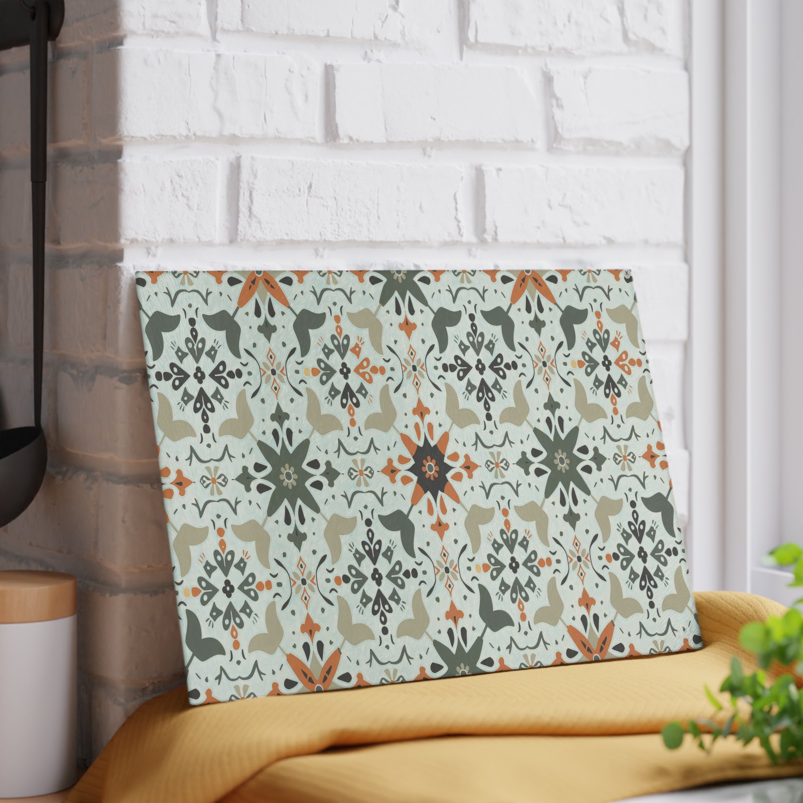Artistic Glass Cutting Board with Elegant Pattern - Image 2