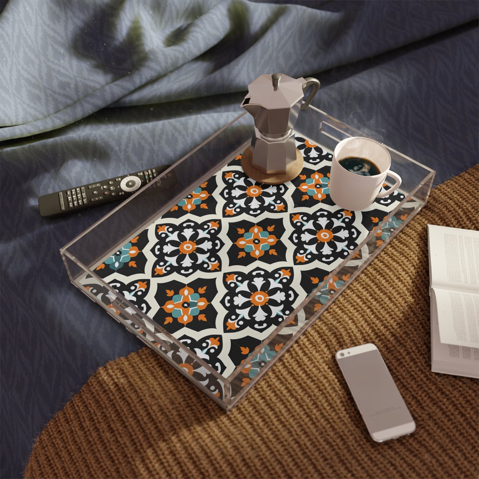 Colorful Acrylic Serving Tray - Stylish Decor for Entertaining