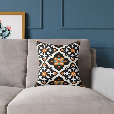 Bohemian Decorative Pillow with Geometric Print