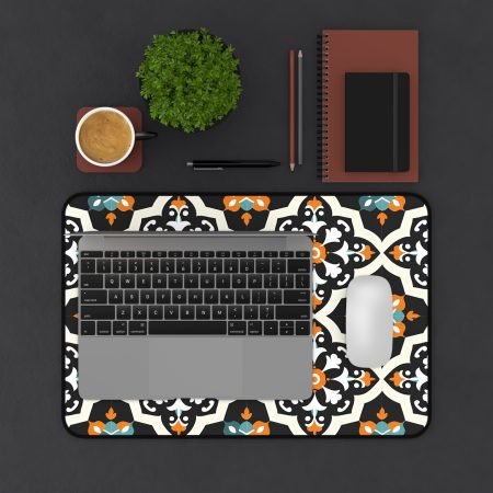 Colorful Floral Pattern Desk Mat - Modern Office Decor