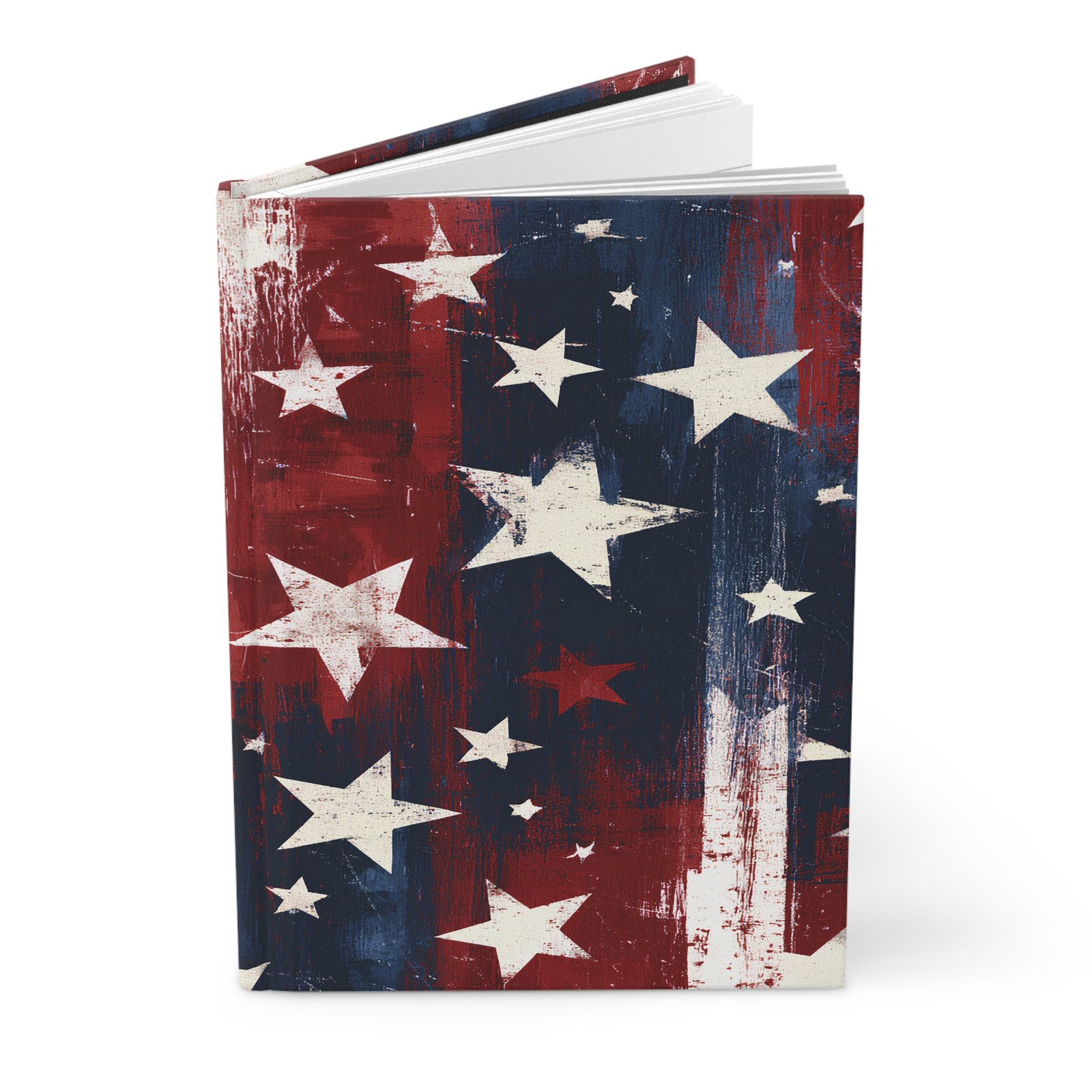 Patriotic Stars Hardcover Journal — Rustic American Flag Notebook for 4th of July & Everyday Note-taking - Image 2