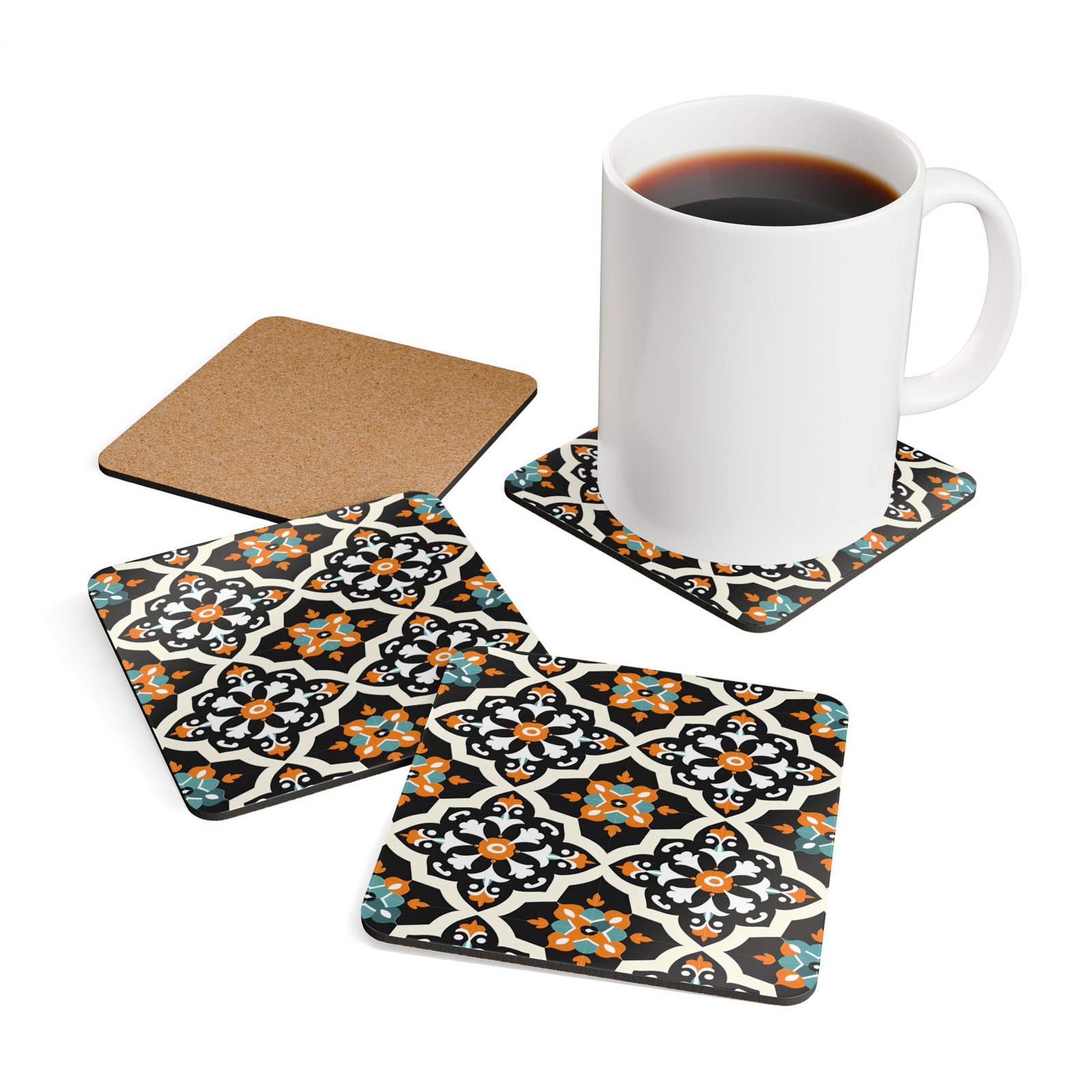Decorative Cork Coaster Set - Stylish & Functional Drinkware Accessories - Image 2