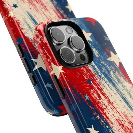 Patriotic Grunge American Flag Phone Case — Red White Blue Stars