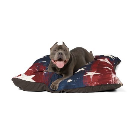 Patriotic Stars Pet Bed – Red White Blue American Flag Dog Bed