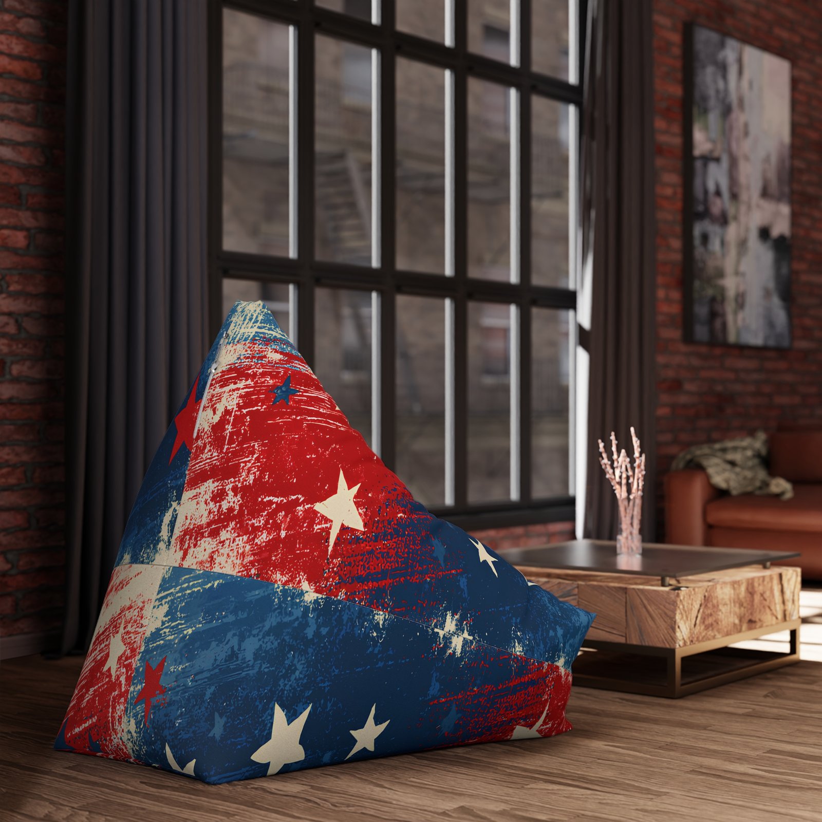 Patriotic Stars & Stripes Bean Bag Cover — Distressed American Flag Accent for Indoor/Outdoor Seating - Image 2