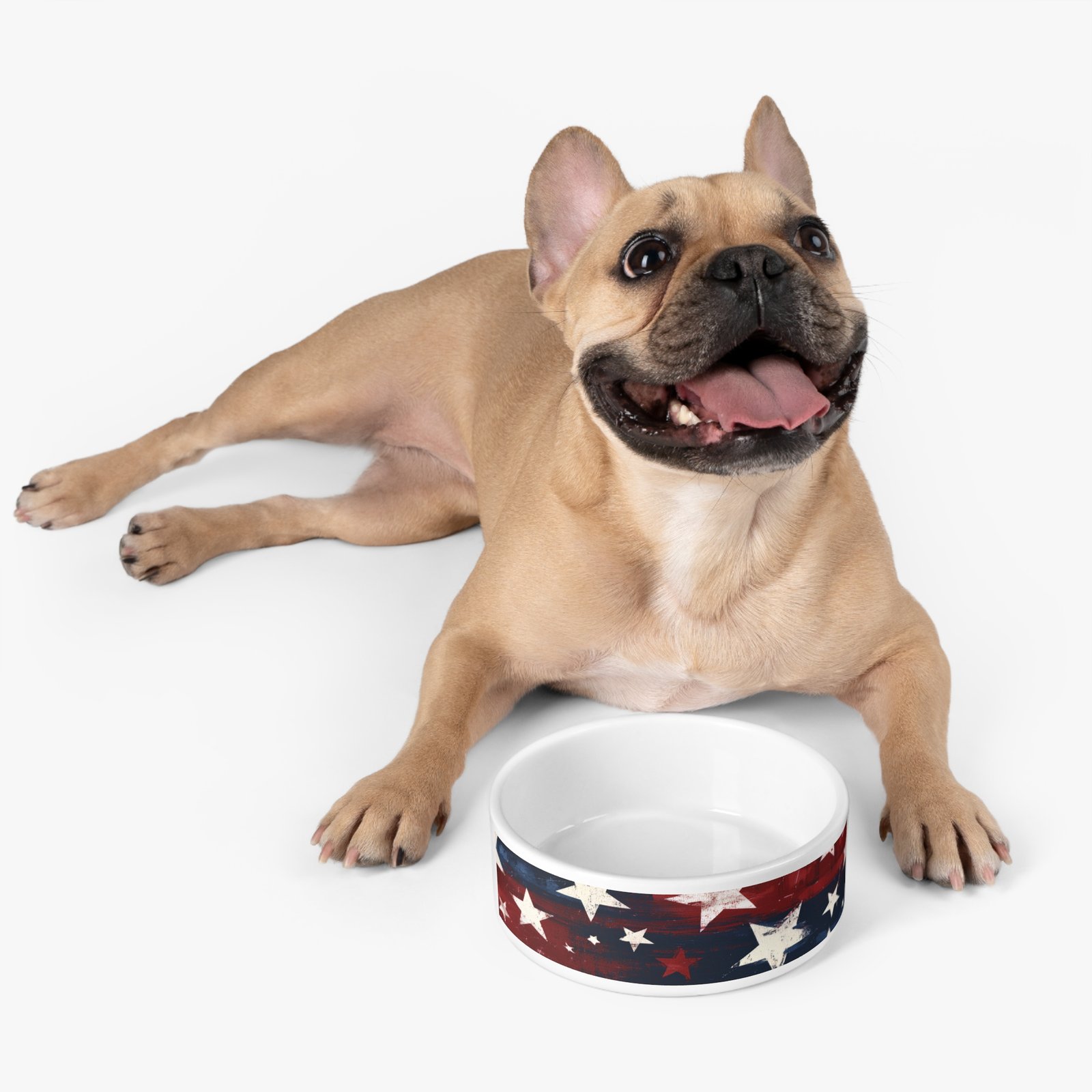 Patriotic Stars Pet Bowl — Red White & Blue Dog/Cat Bowl for 4th of July - Image 2