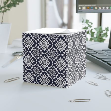 Navy Mandala Note Cube – Decorative Sticky Note Block