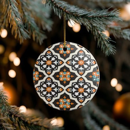 Decorative Ceramic Hanging Ornament - Elegant Geometric Design