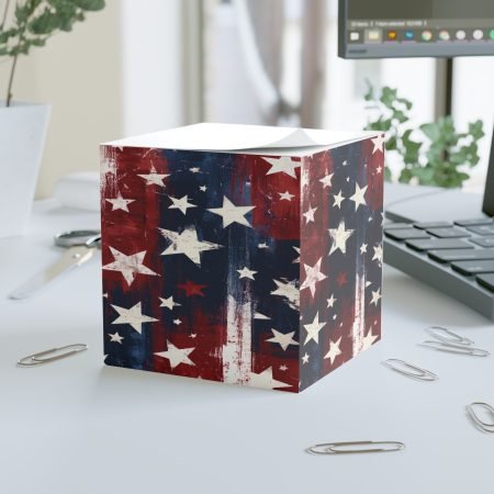 Patriotic Star Memo Cube — Americana Note Cube for Desk, 4th of July Decoration