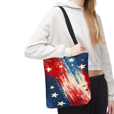 Patriotic Brushstroke Stars Tote Bag