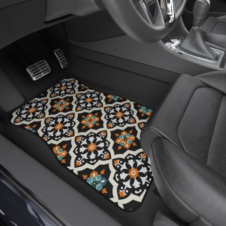 Stylish Car Mats Set of 4 - Geometric Patterned Floor Protectors