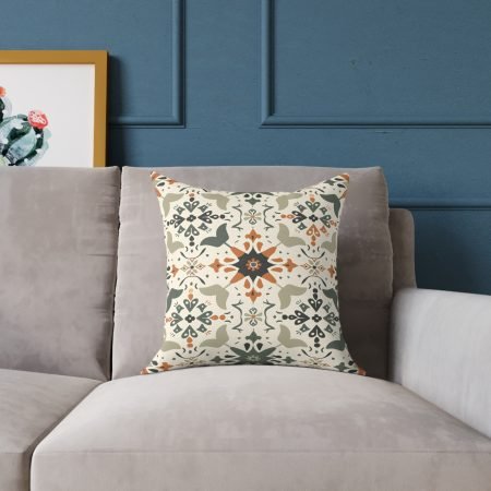 Boho Chic Square Poly Canvas Pillow - Decorative Throw Cushion for Cozy Living Spaces