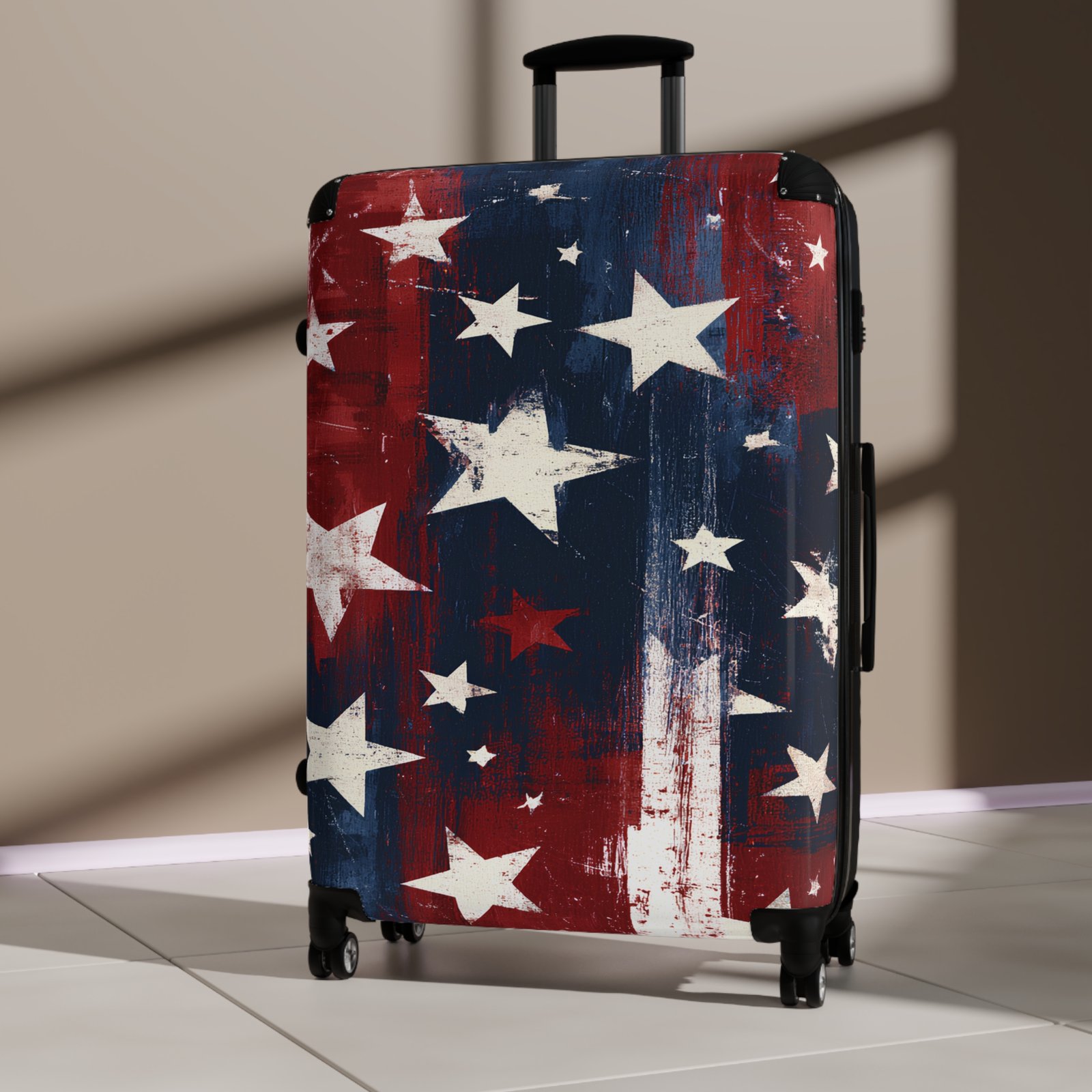 American Stars Carry-On Suitcase — Patriotic Red White Blue Travel Luggage - Image 3