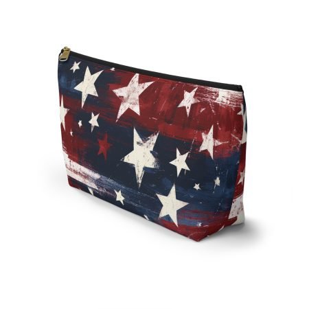 Patriotic Stars Accessory Pouch — Red White & Blue Makeup Bag