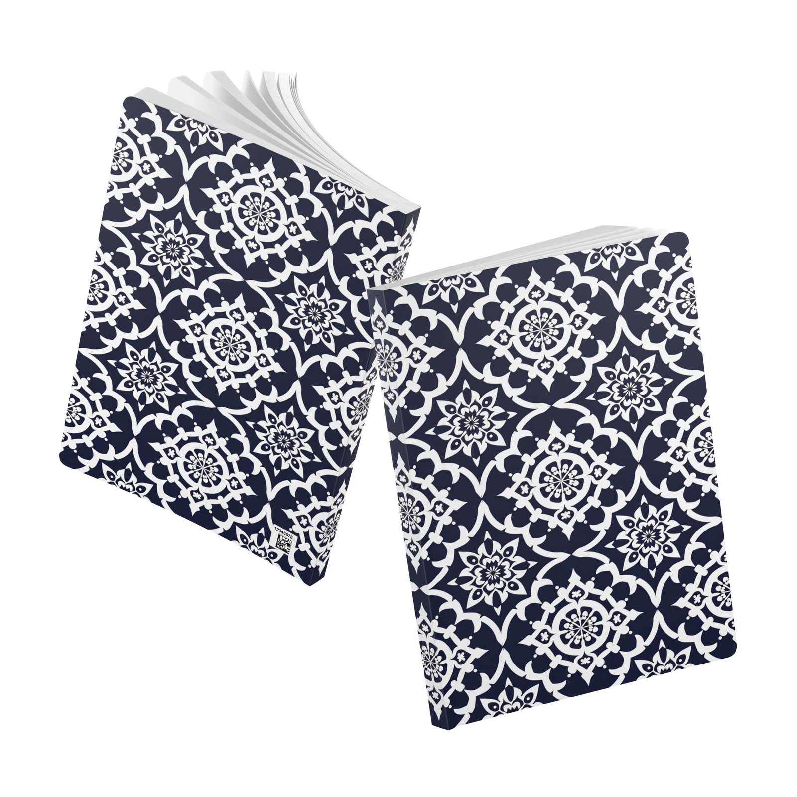 Navy Moroccan Tile Softcover Journal — Patterned Notebook for Notes & Travel - Image 2