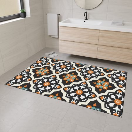 Decorative Heavy Duty Floor Mat - Stylish Geometric Pattern for Homes