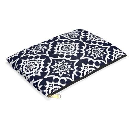 Navy Moroccan Tile Accessory Pouch