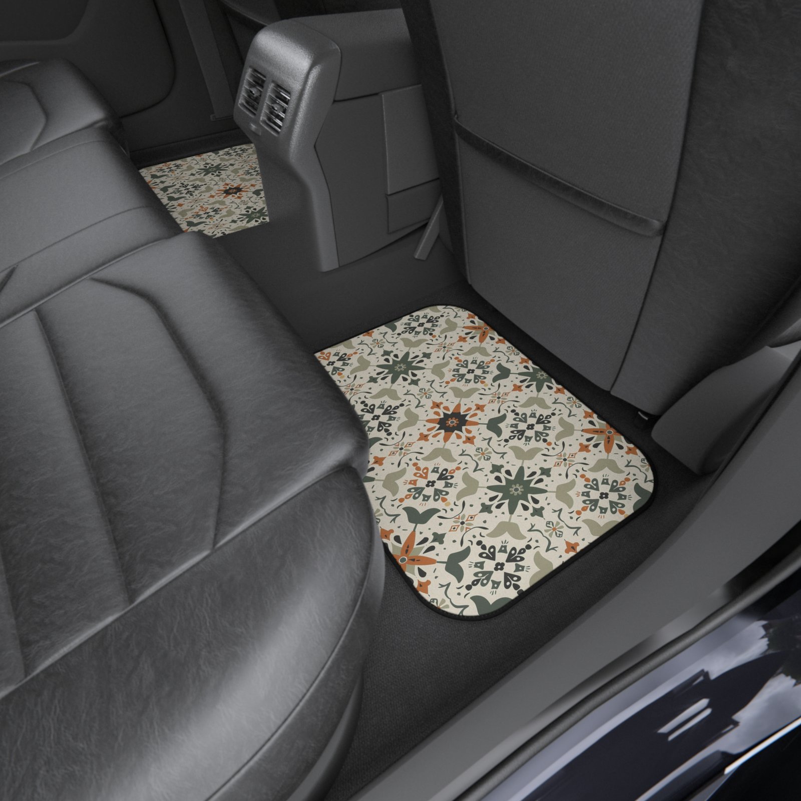 Stylish Floral Car Mats - Set of 4 - Perfect for Home and Travel - Image 4