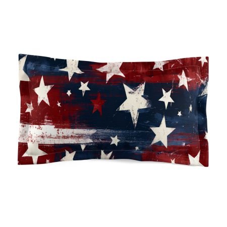 American Stars Pillow Sham — Patriotic Red White & Blue Decorative Pillowcase